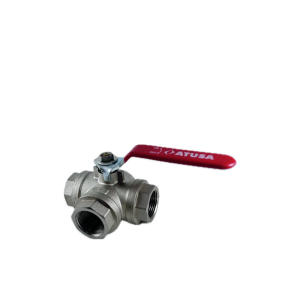 VALVULA ESFERA METAL TRES VIAS EN T